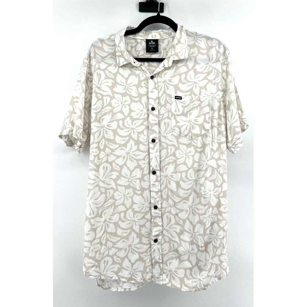 Rip Curl Flow State Short Sleeve Button Down Shirt Floral Men's Size L